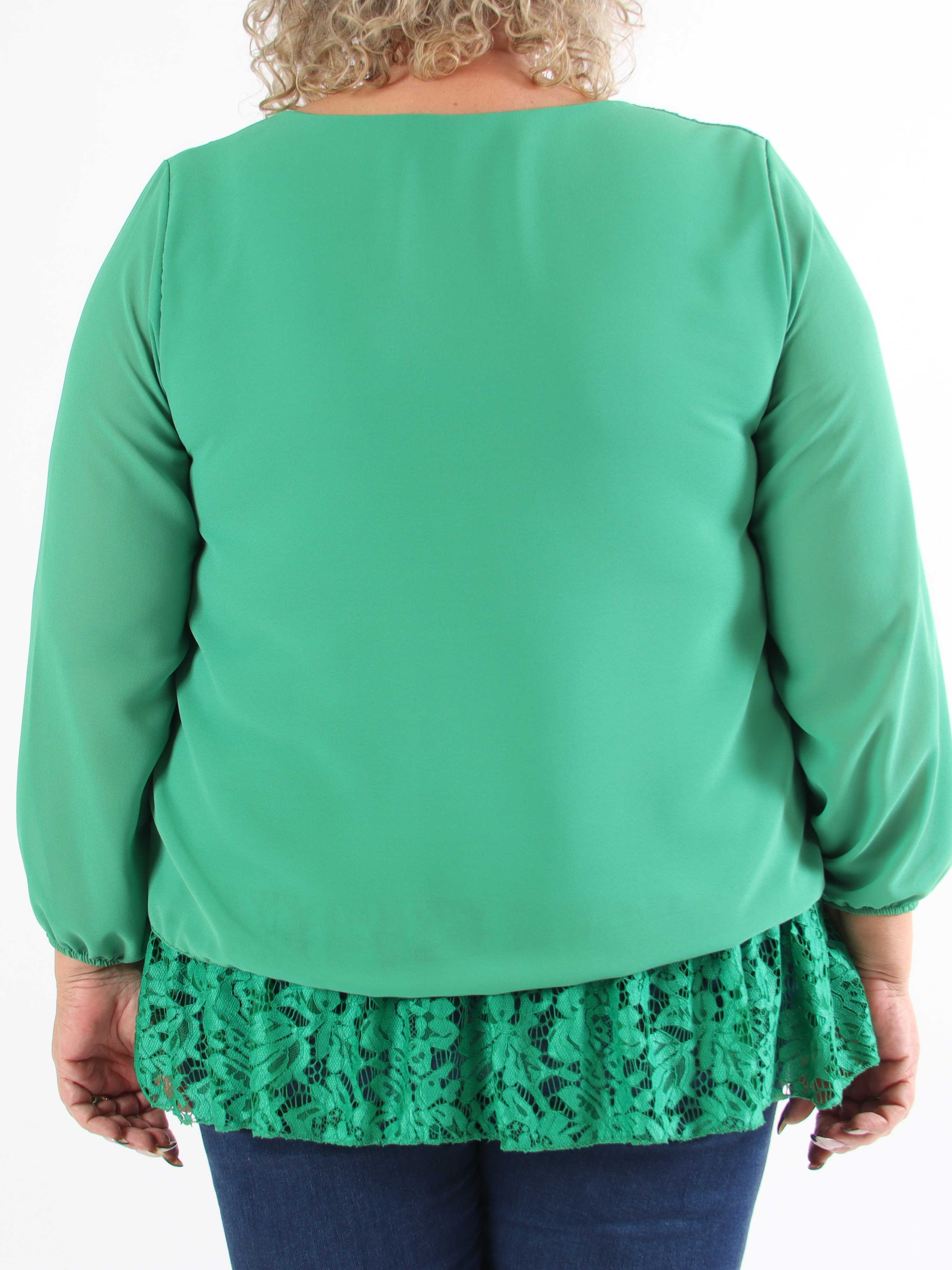 Luby Lace - Plus size-tunika i chiffong med spets i nederkant